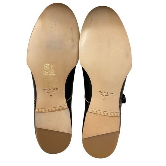 Rag & Bone Audrey Leather Shoes Oxford Tie Up Flats Black 41 - Picture 11 of 16
